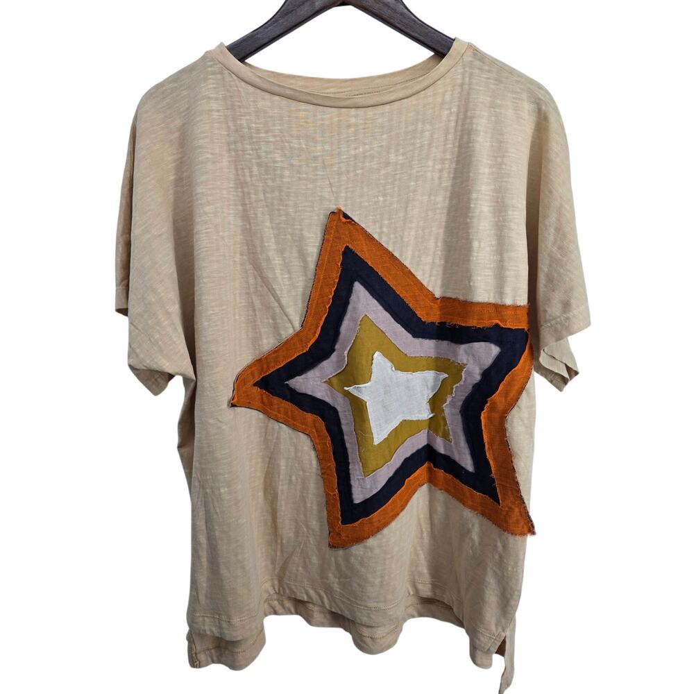 Paper Lace Star Applique Tee Tan Orange Size One Size